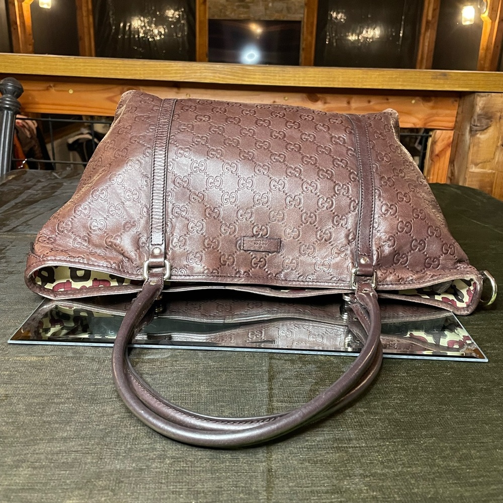 Gucci Joy brown leather GG Supreme tote - Picture 8 of 11
